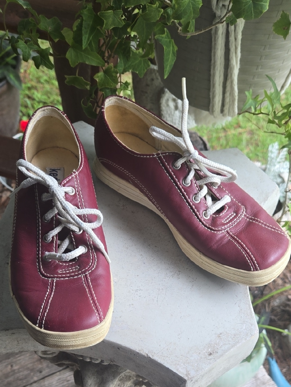 Keds Original Burgundy Leather Sneaker Size 6